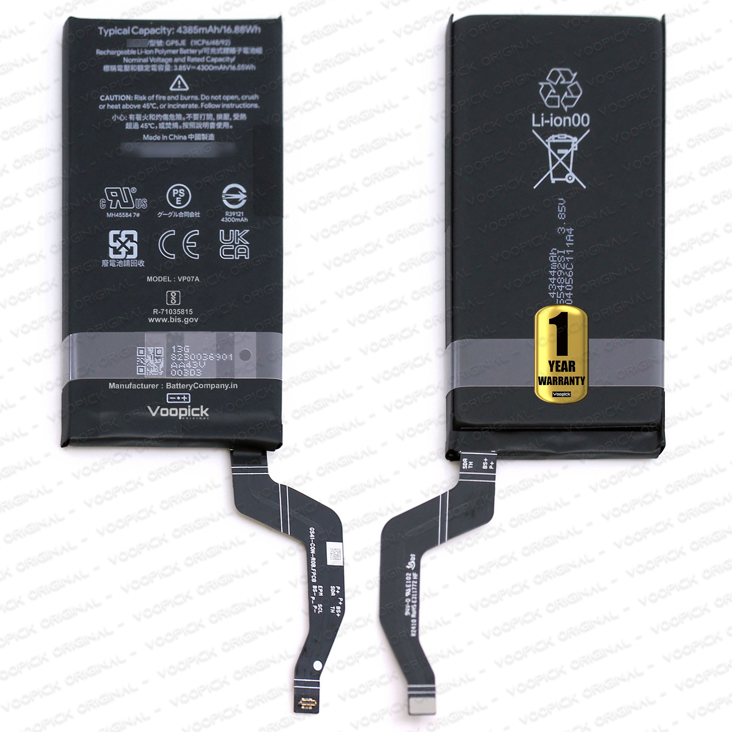 100% Original GP5JE Battery For Google Pixel 7a (GWKK3, GHL1X, G0DZQ, G82U8) with 1 Year Warranty. [4385mAh-Capacity]