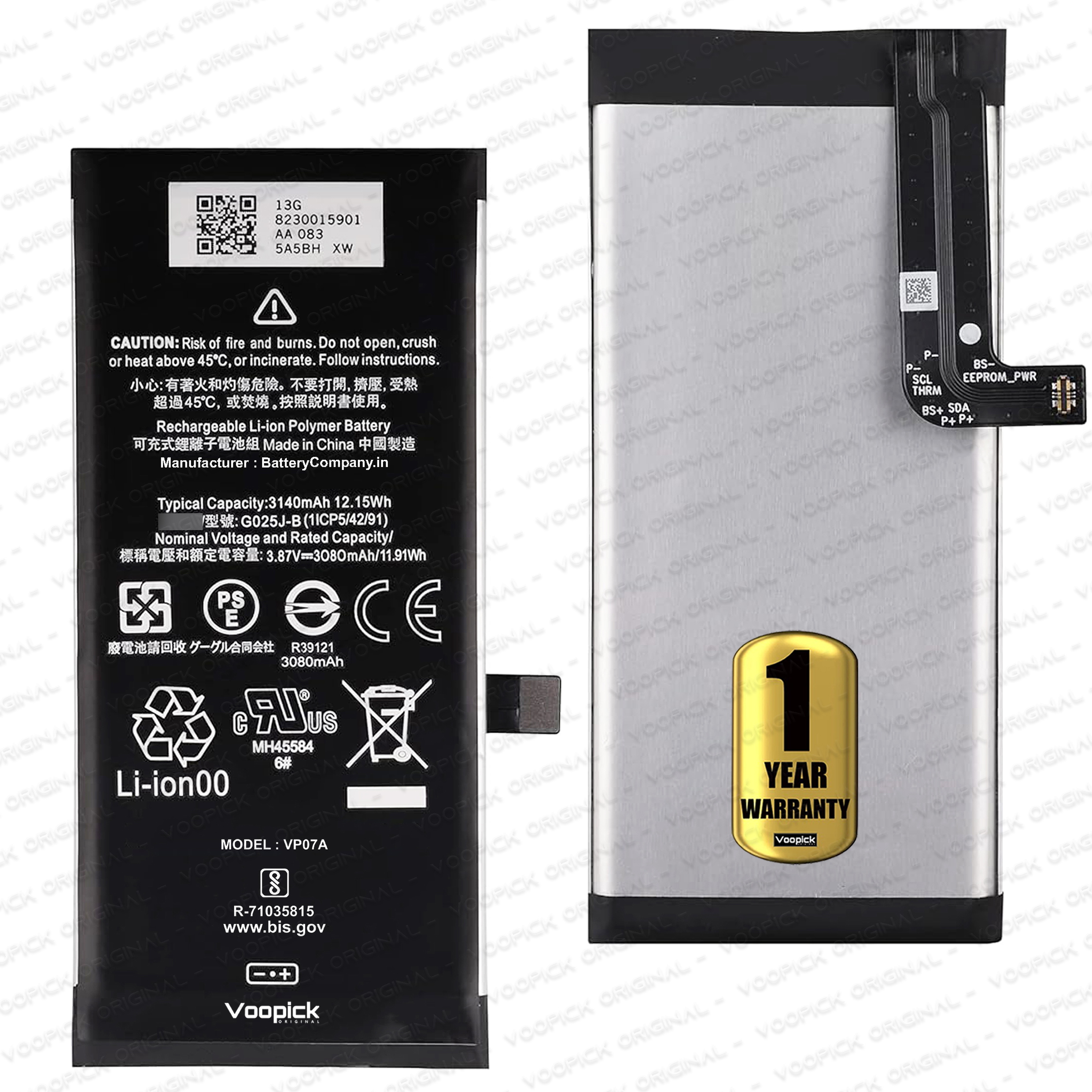 100% Original G025J-B Battery For Google Pixel 4a [4G] (G025J, GA02099, G025N) with 1 Year Warranty. [3140mAh-Capacity]