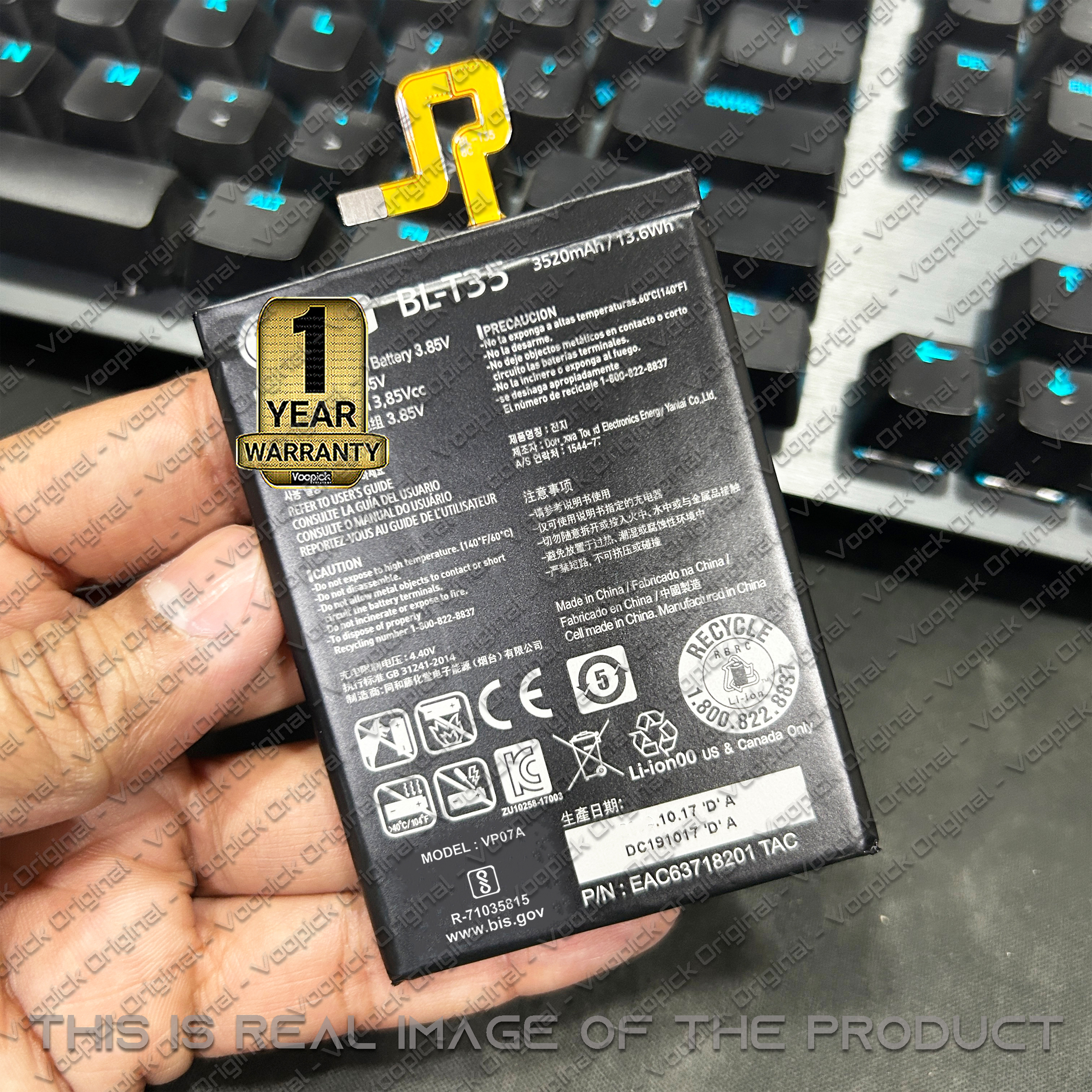 100% Original BL-T35 Battery For Google Pixel 2 XL (G011C) with 1 Year Warranty. [3520mAh-Capacity]