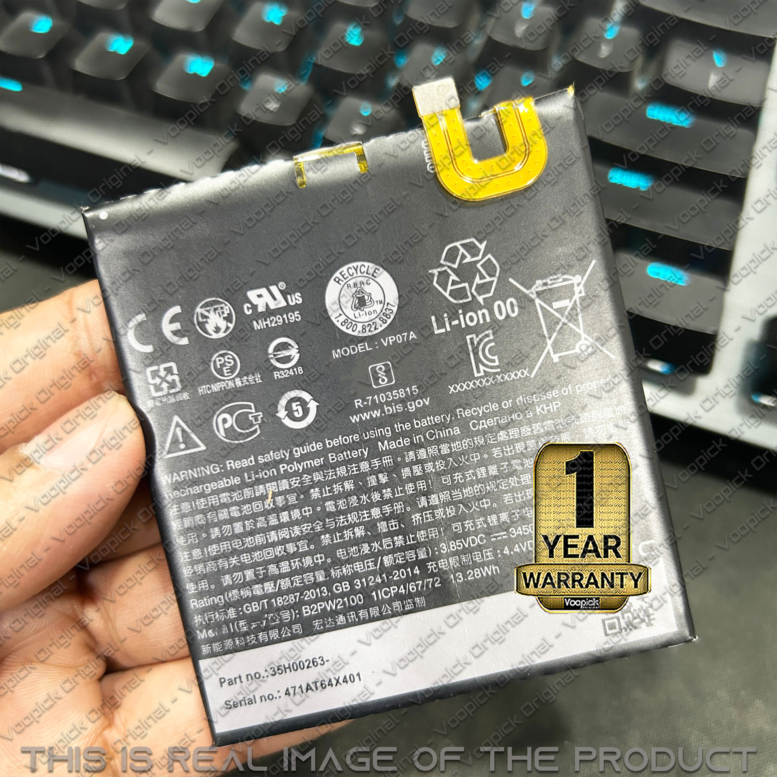 100% Original B2PW2100 Battery For Google Pixel XL [2016]. with 1 Year Warranty. [3450mAh-Capacity]